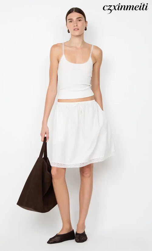 ARABELLE MIDI SKIRT - WHITE - Skirts