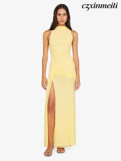 BLAINE DRAPE MAXI DRESS - BUTTER - Dresses