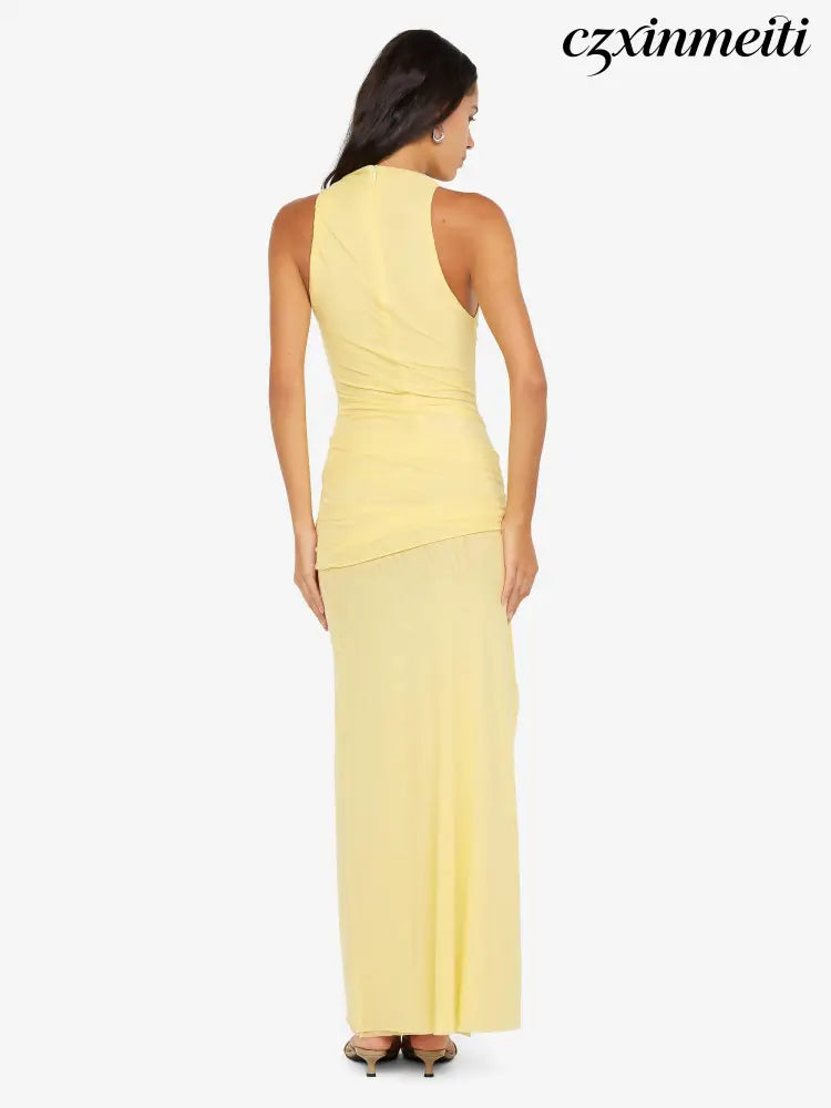 BLAINE DRAPE MAXI DRESS - BUTTER - Dresses