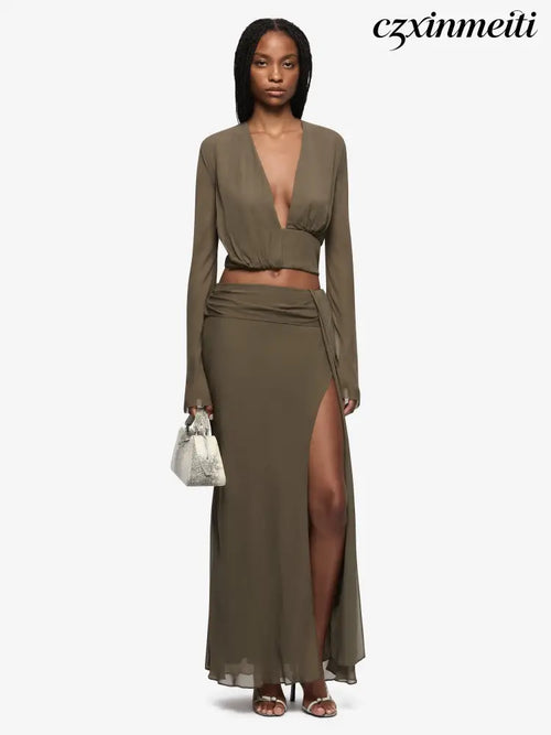 BRIYA MAXI SKIRT - TWIG - Skirts