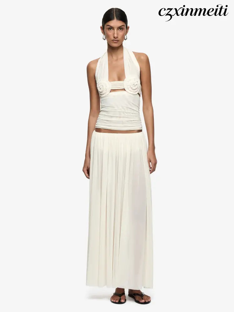 CAMILLE MAXI SKIRT - BUTTERCREAM - Skirts