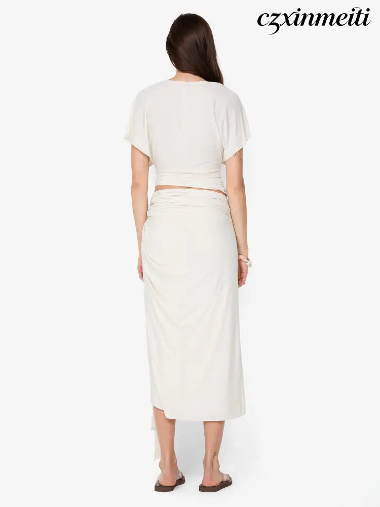 CLEMENTINE DRAPE SKIRT - VANILLA - Skirts