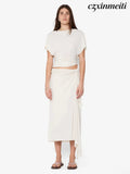 CLEMENTINE DRAPE SKIRT - VANILLA - Skirts