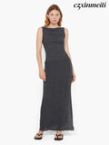 ELENA MAXI SKIRT - CHARCOAL - Skirts