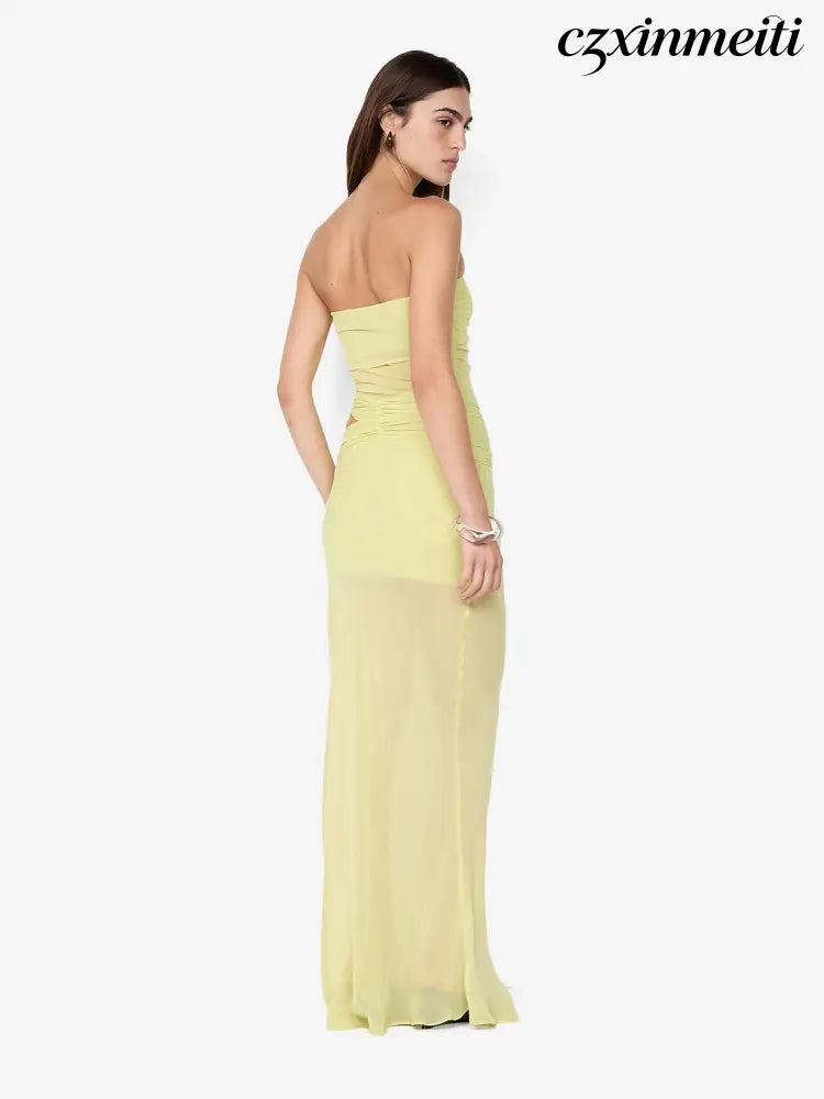 JEHNAYA STRAPLESS MAXI DRESS - CITRUS - Dresses