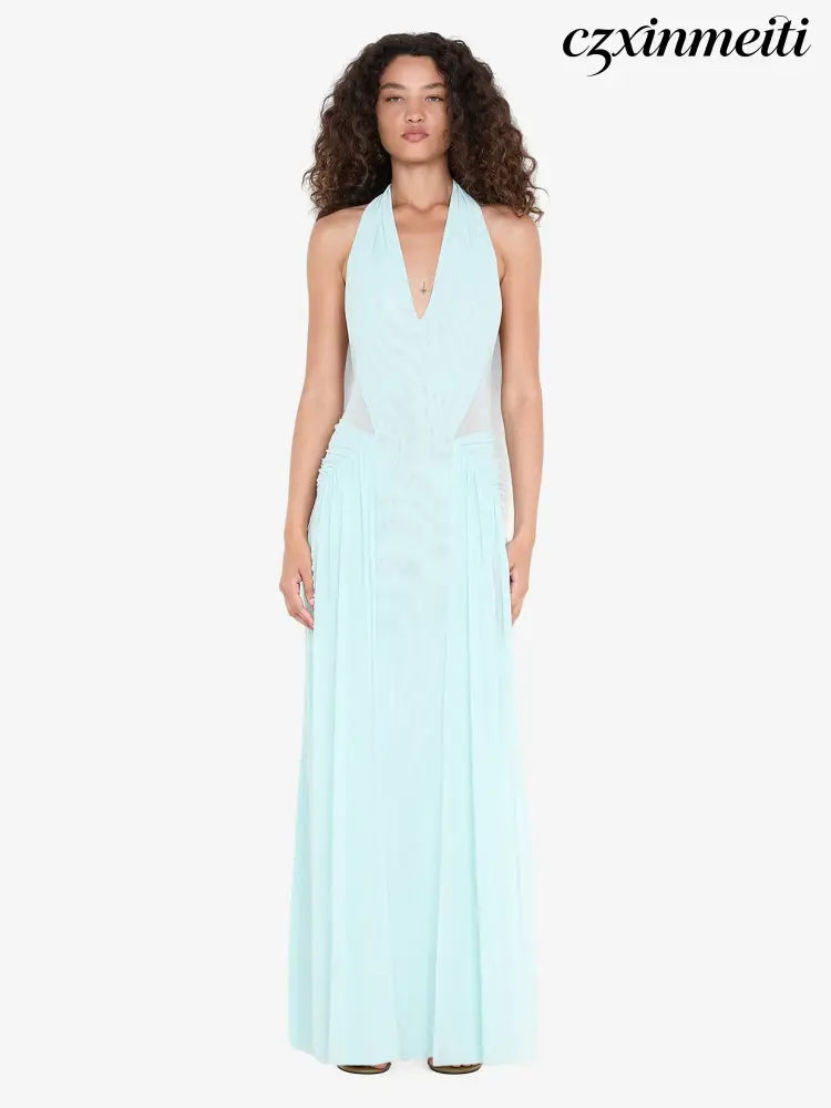 JUNIPER HALTER MAXI DRESS - SPEARMINT - Dresses