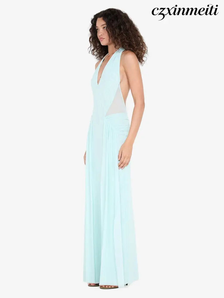 JUNIPER HALTER MAXI DRESS - SPEARMINT - Dresses