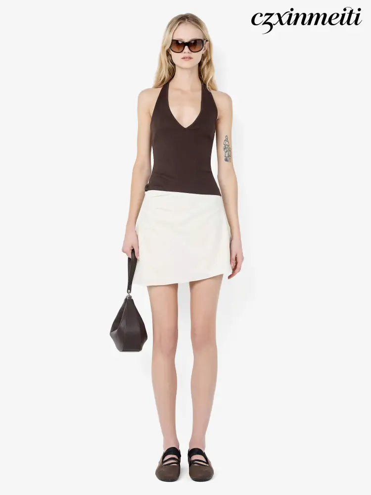 MARCELINE MINI SKIRT - CREAM - Skirts