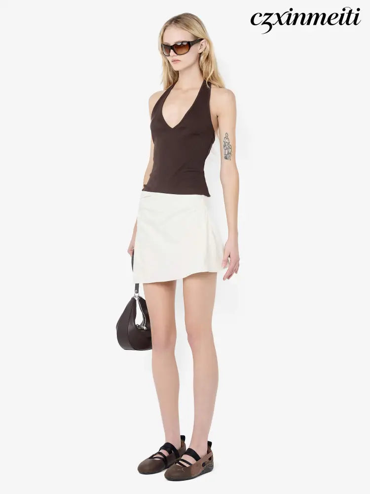 MARCELINE MINI SKIRT - CREAM - Skirts