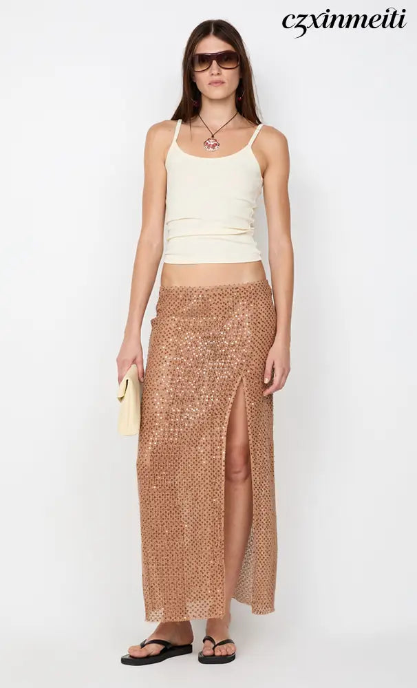 MARGOT MAXI SKIRT - CAMEL - Skirts