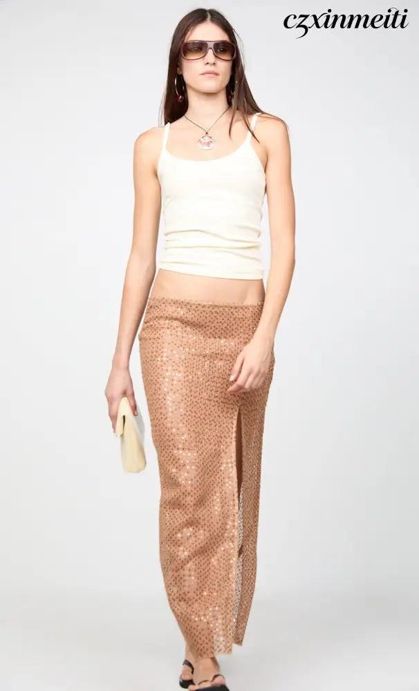MARGOT MAXI SKIRT - CAMEL - Skirts