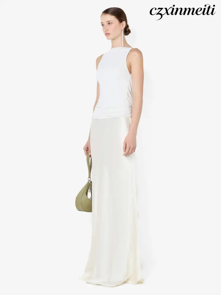 MIRABELLE COWL NECK MAXI DRESS - SNOW - Dresses